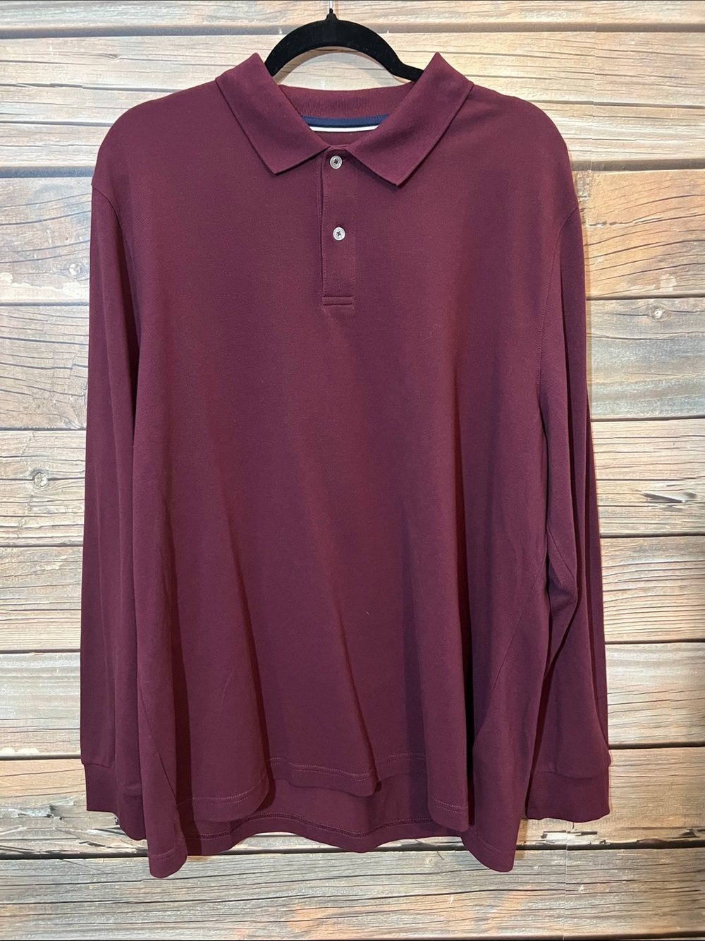 Club Room Men's Long-Sleeve Polo in Deep Maroon NWT